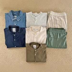 Zara Men's Shirts (5 x XL) and Pants (2 x L) Bundle